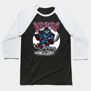 Yeti Hockey Player Mascot Baseball T-Shirt